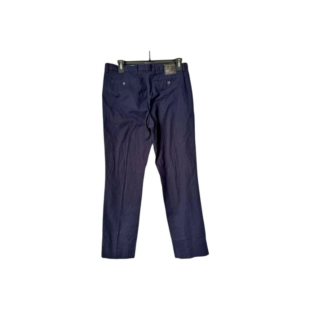 NWT Banana Republic Men Pants Aiden Chino Straight Slim Fit Navy, Size 34 x 32